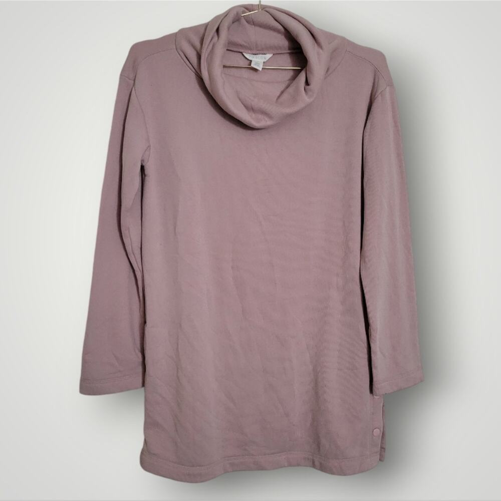 Caslon 3 in 1 sweater with Side Snap Slits Pink Size Small S Cowl Neck